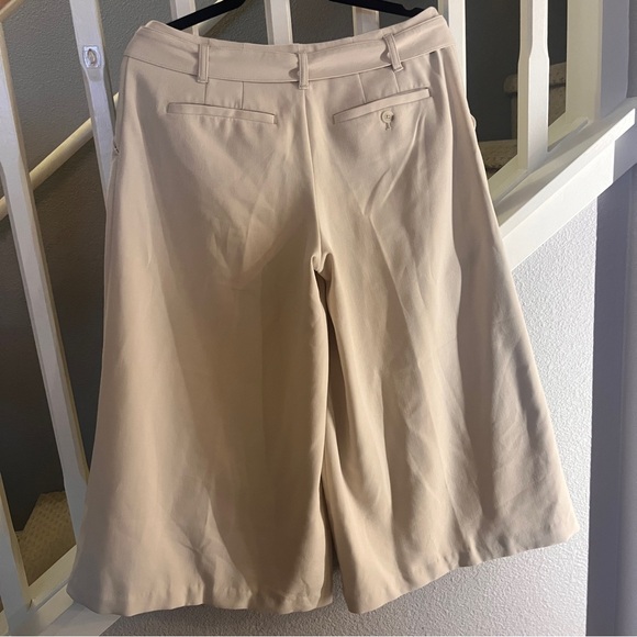 MAEVE BY ANTHROPOLOGIE Tie-Waist Culottes Women's Size 2p Light Sand - Picture 2 of 6